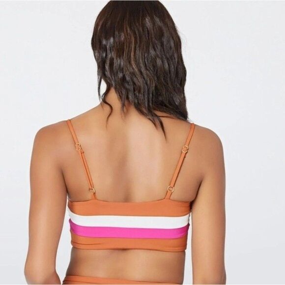 L*Space Womens Size Small Rebel Stripe Bikini Top - Picture 2 of 9